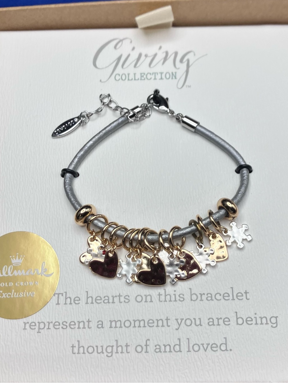 Demdaco Silver and Gold Heart Charm Bracelet